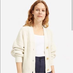 Texture Crop Cardigan in Bone